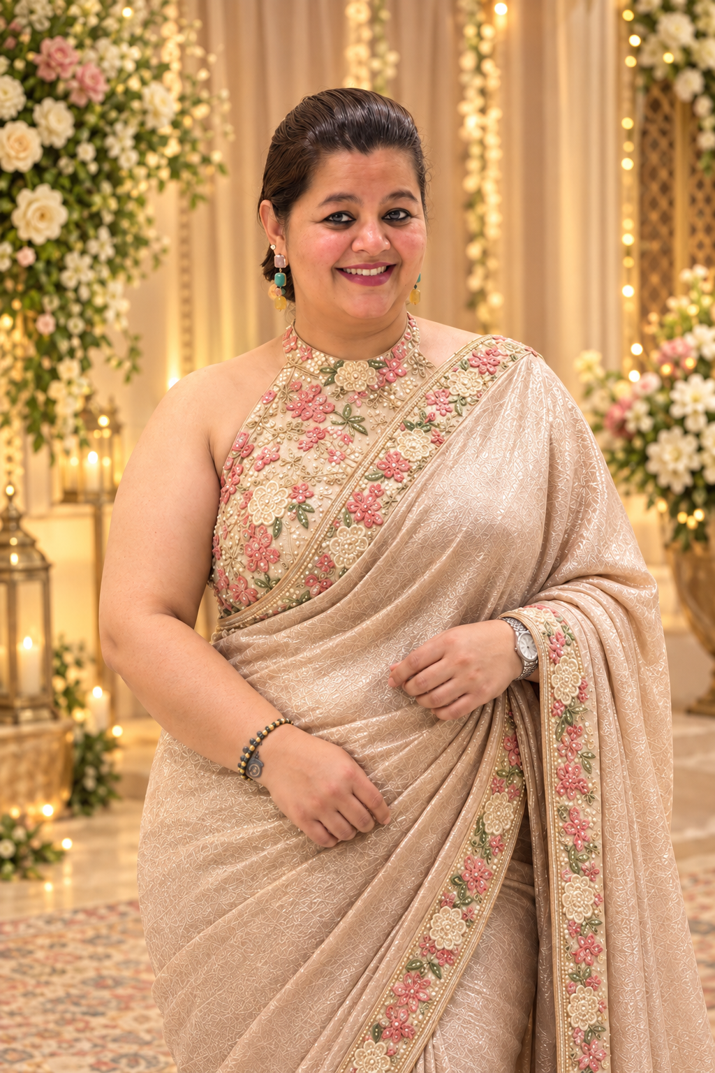 Armani Foil Satin Saree