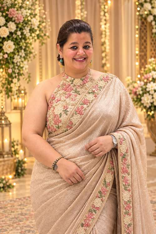 Armani Foil Satin Saree