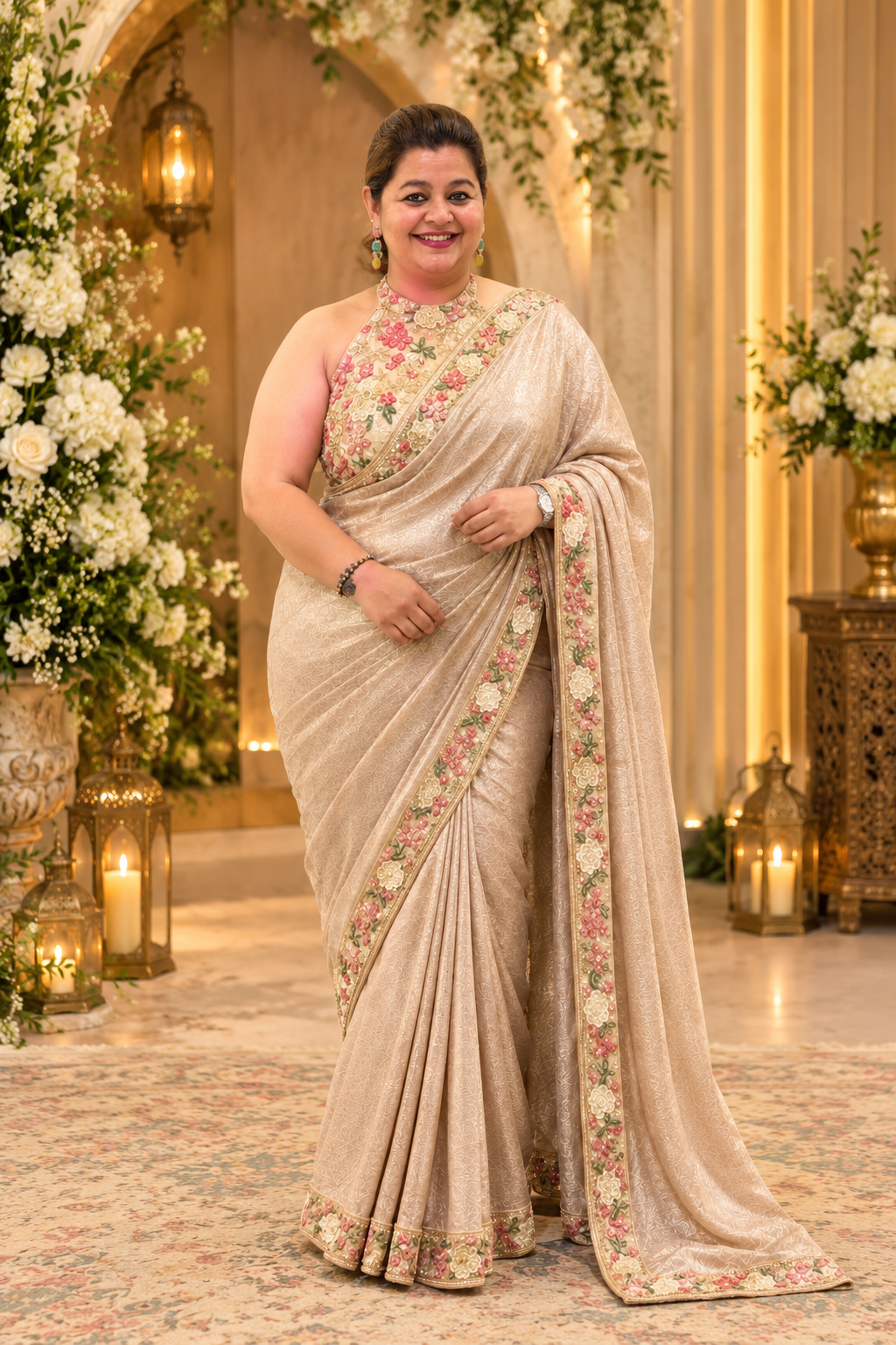 Armani Foil Satin Saree
