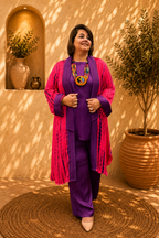 Modal Satin Co-ord With Cape