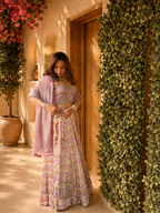 Satin Digital Print Lehenga Set