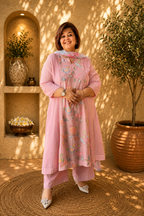 Mal Chanderi, Embroidered Kurta Set