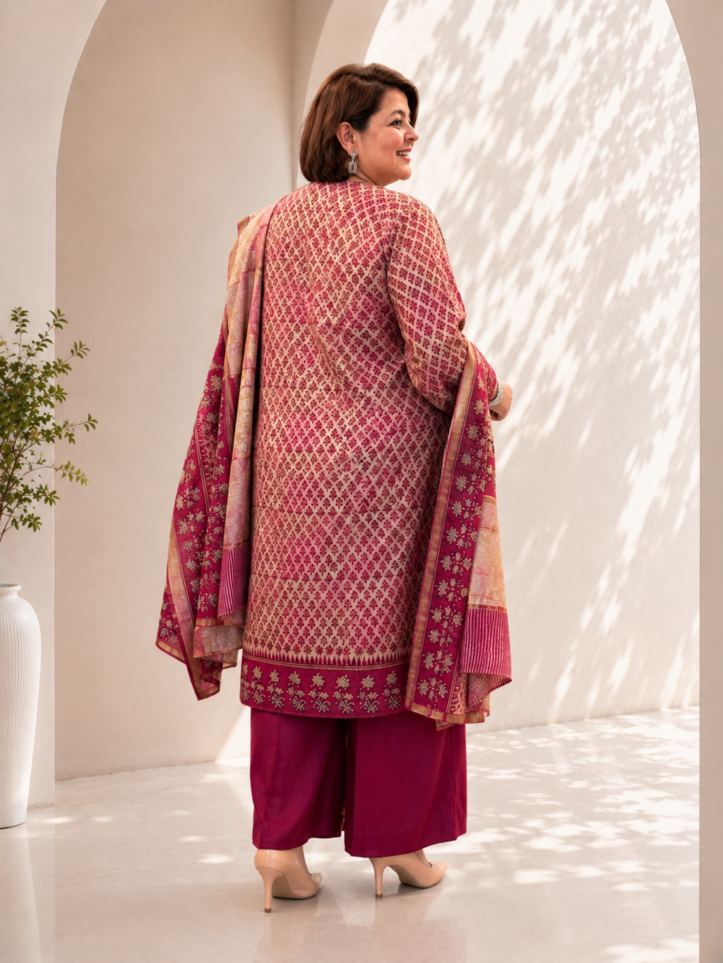 Zariya Maheshwari Silk Suit Set