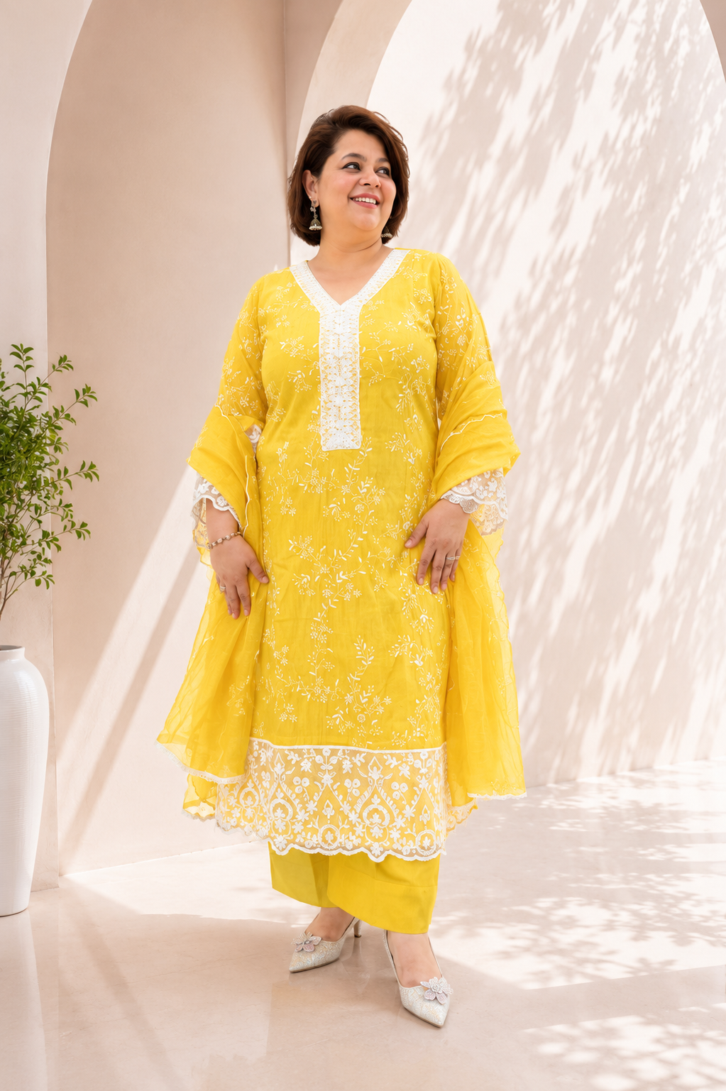 Noorika Embroidered Chanderi Set