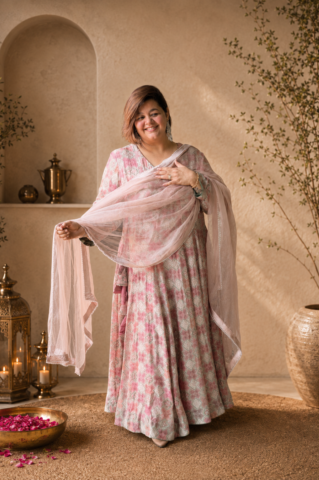 ORGANZA ANARKALI SUIT SET
