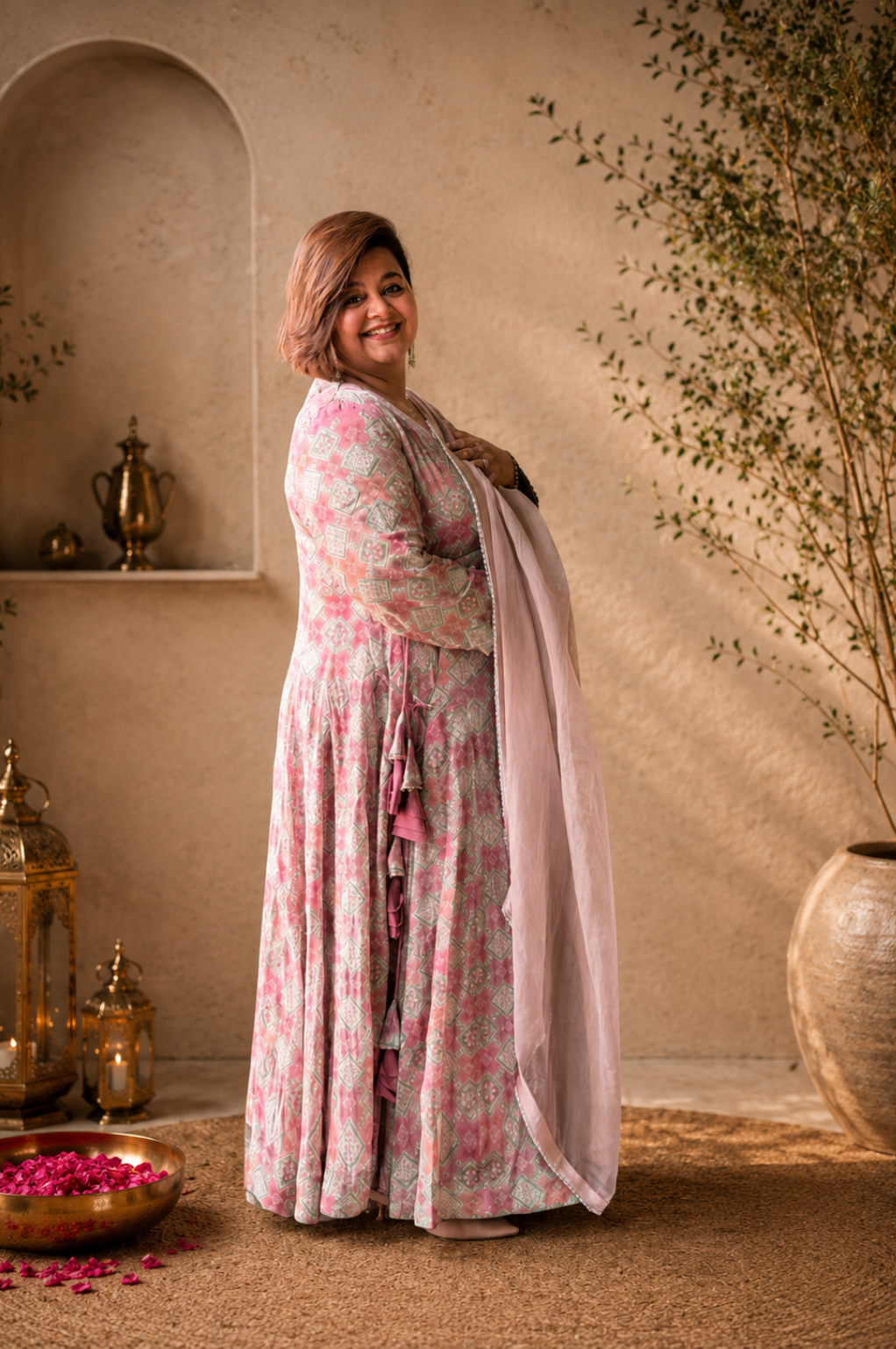 ORGANZA ANARKALI SUIT SET