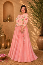 CHINON CHIFFON LEHNGHA WITH BATIK PRINT