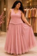 Chiffon Skirt & Beadwork Blouse