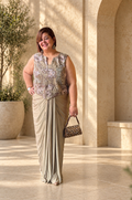 Lehar Lycra Drape with Embroidered Top